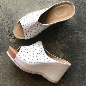 RESTOCK! Italina White Rhinestone Comfort Wedge